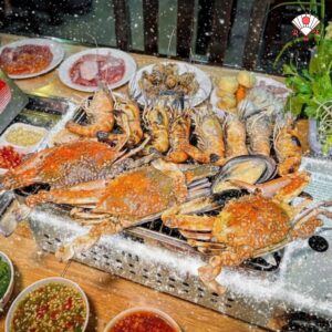 ซามูไรหมูกระทะ A&A แม่โจ้ หน้าตาอาหาร เครื่องดื่ม และของหวาน 12 อาหารทะเล